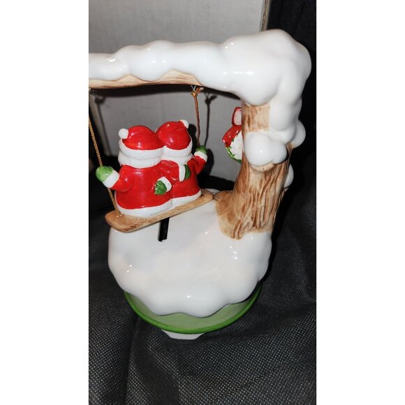 Ron Gordon Designs Inc. White Christmas Ceramic Santa & Mrs. Claus Swing Figurin - Picture 5 of 11